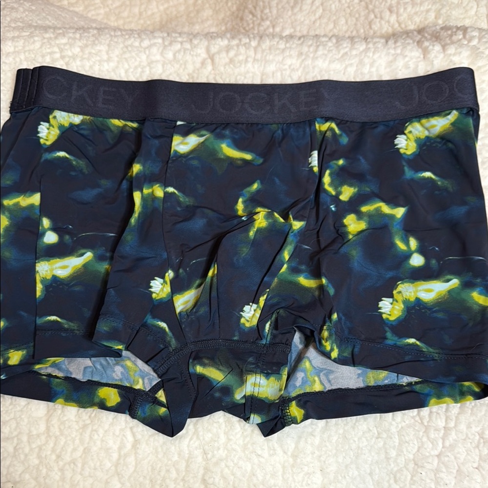 Jockey Navy and Yellow Performance Trunk Boxer Briefs Comfortable Fit